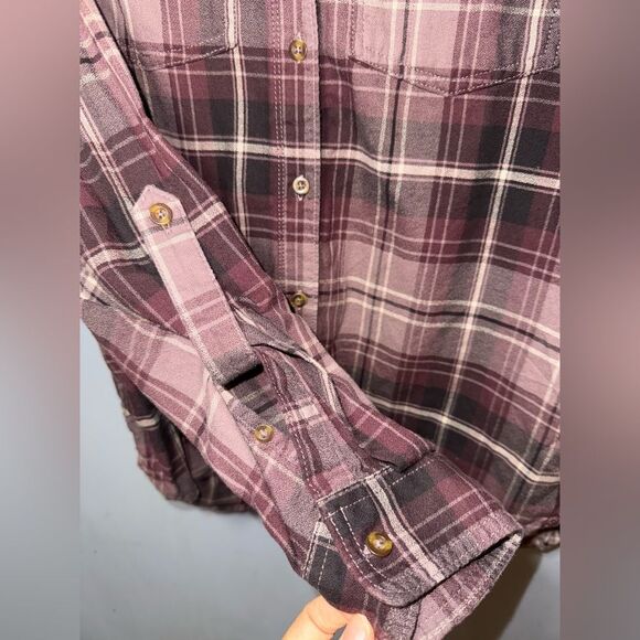 Carhartt WMN Fairview Plaid Roll Tab Convertible Slv Western Fall Shirt M 8/10 - Picture 5 of 9